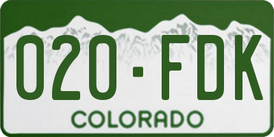 CO license plate 020FDK