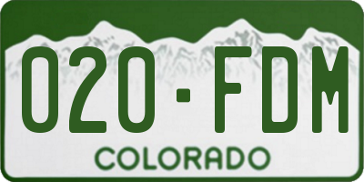 CO license plate 020FDM