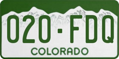 CO license plate 020FDQ