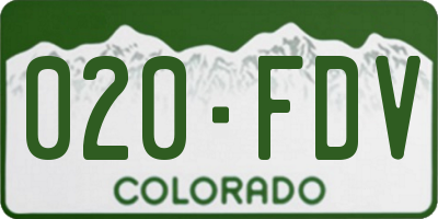 CO license plate 020FDV