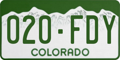 CO license plate 020FDY