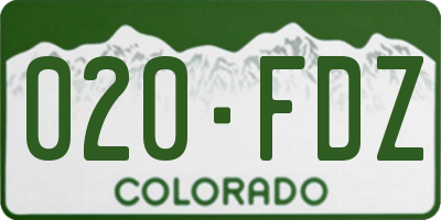 CO license plate 020FDZ