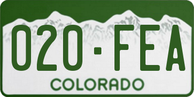 CO license plate 020FEA