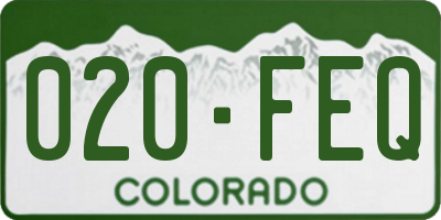 CO license plate 020FEQ