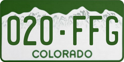 CO license plate 020FFG