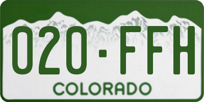 CO license plate 020FFH