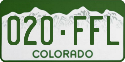 CO license plate 020FFL