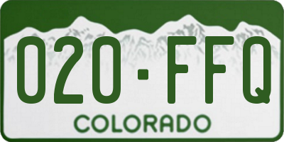 CO license plate 020FFQ