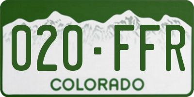 CO license plate 020FFR