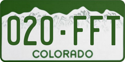 CO license plate 020FFT