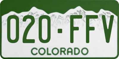 CO license plate 020FFV