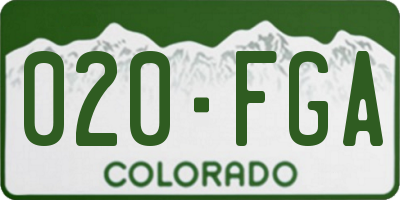CO license plate 020FGA