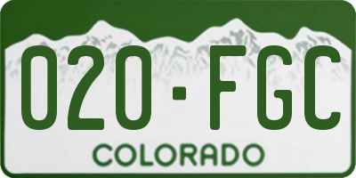 CO license plate 020FGC