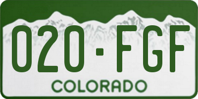 CO license plate 020FGF