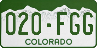 CO license plate 020FGG