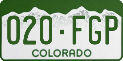 CO license plate 020FGP