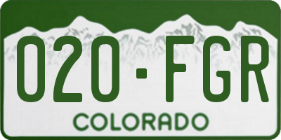 CO license plate 020FGR
