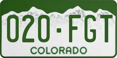 CO license plate 020FGT