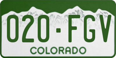 CO license plate 020FGV