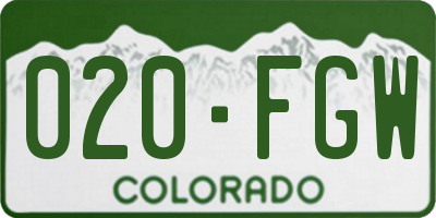 CO license plate 020FGW