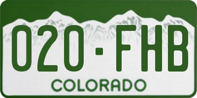CO license plate 020FHB