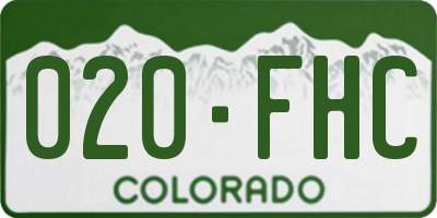 CO license plate 020FHC