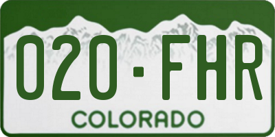 CO license plate 020FHR