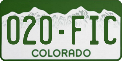CO license plate 020FIC