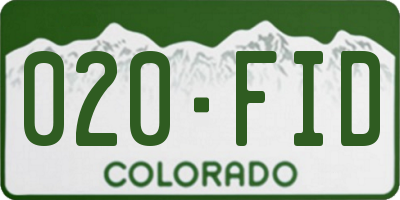 CO license plate 020FID