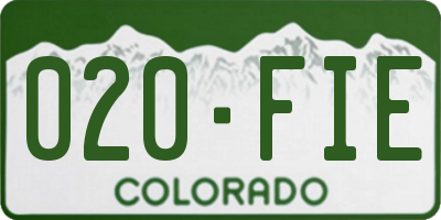 CO license plate 020FIE