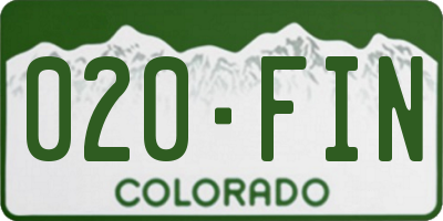 CO license plate 020FIN
