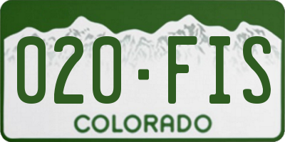 CO license plate 020FIS