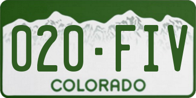CO license plate 020FIV
