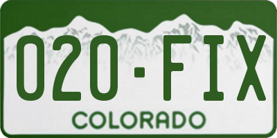 CO license plate 020FIX