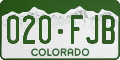 CO license plate 020FJB