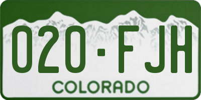 CO license plate 020FJH
