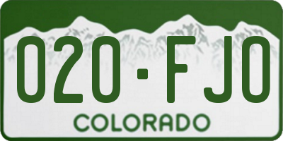CO license plate 020FJO