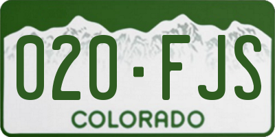 CO license plate 020FJS