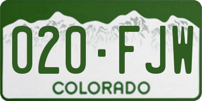 CO license plate 020FJW