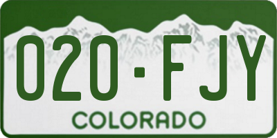 CO license plate 020FJY