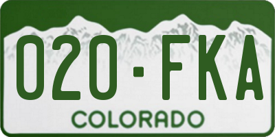 CO license plate 020FKA