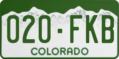 CO license plate 020FKB