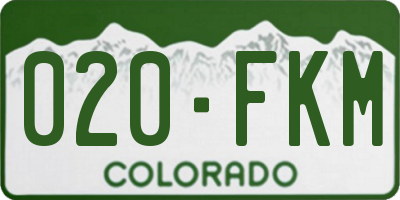 CO license plate 020FKM
