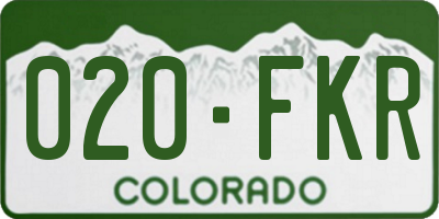 CO license plate 020FKR