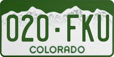 CO license plate 020FKU