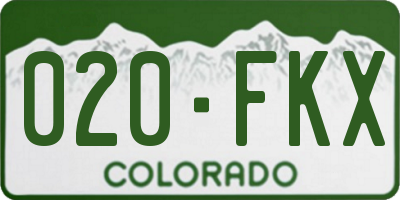 CO license plate 020FKX