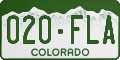 CO license plate 020FLA