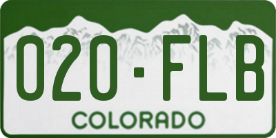 CO license plate 020FLB