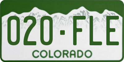 CO license plate 020FLE