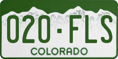 CO license plate 020FLS